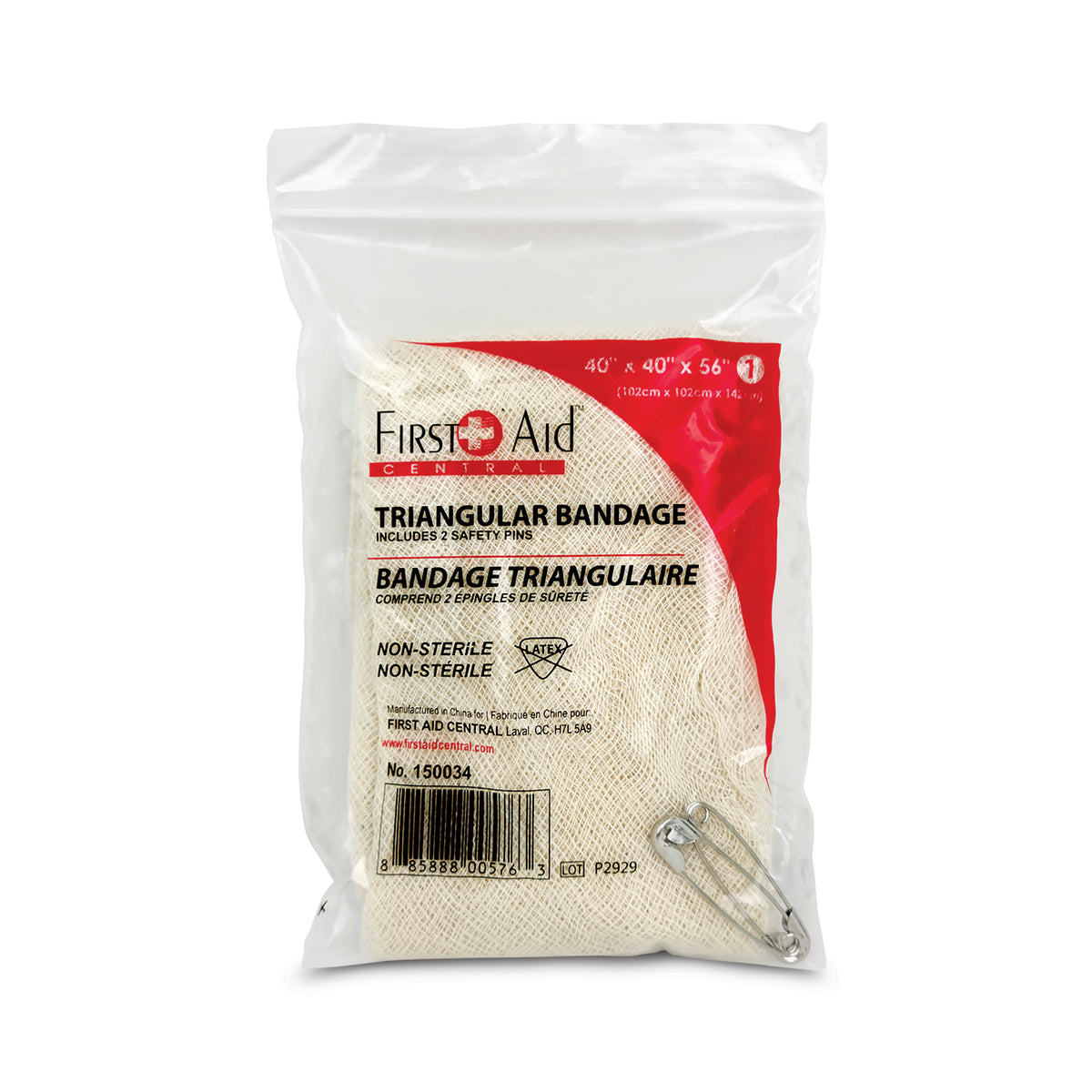Bandage triangulaire 40" x 40" x 56"