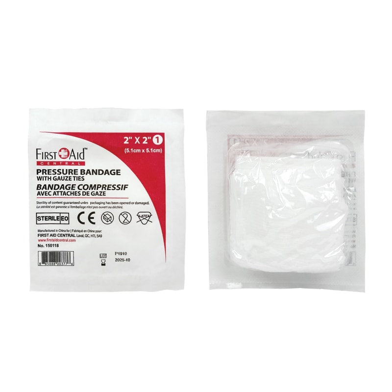 Compress Pressure Bandages w/Gauze Ties, Sterile (2 Compress Pressure Bandages w/Gauze Ties, Sterile (2