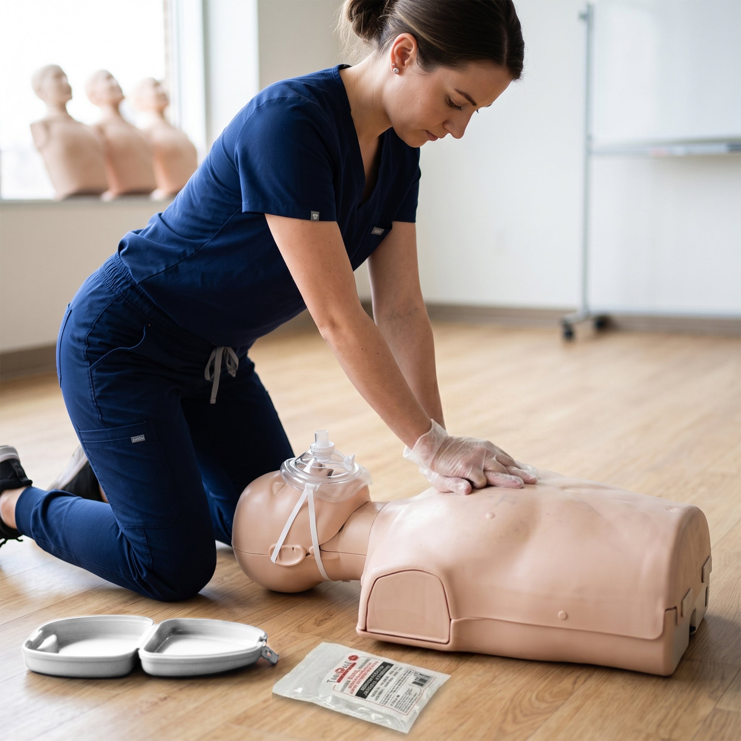 CPR Pocket Mask w/Gloves in Plastic Case