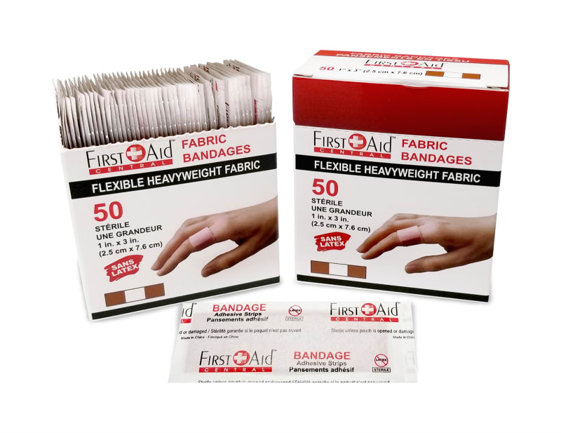 HEAVY Weight Fabric Adhesive Bandages,  1" x 3" (box of 50)