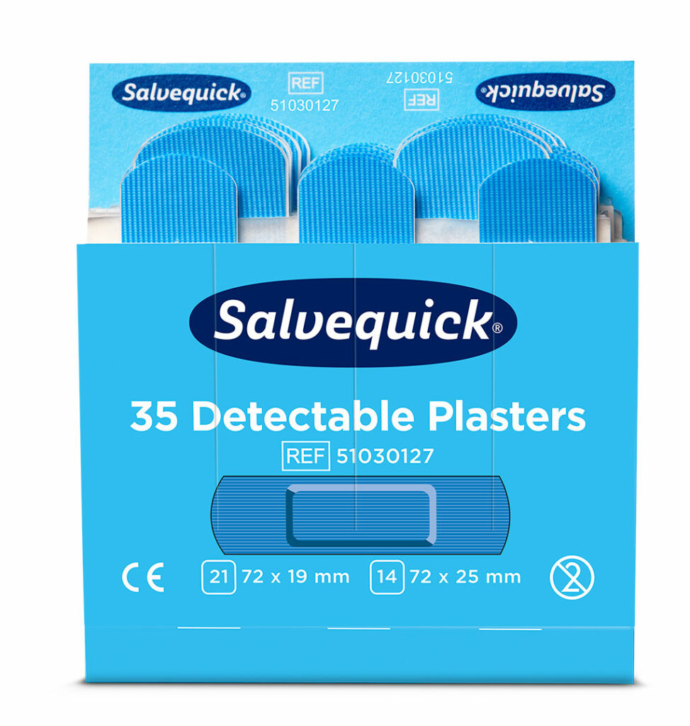 Recharges de pansements détectables bleus Salvequick - 6 x 35 unités