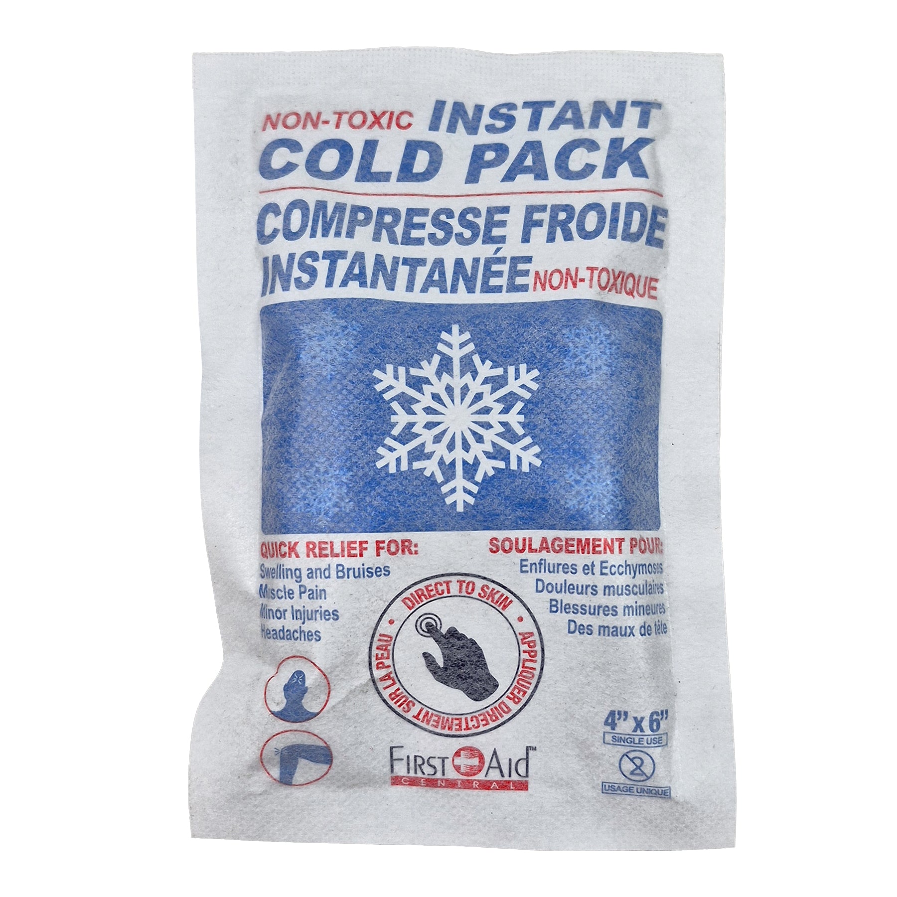 Compresse froide instantanée FAC, directement sur la peau - 4" x 6"
