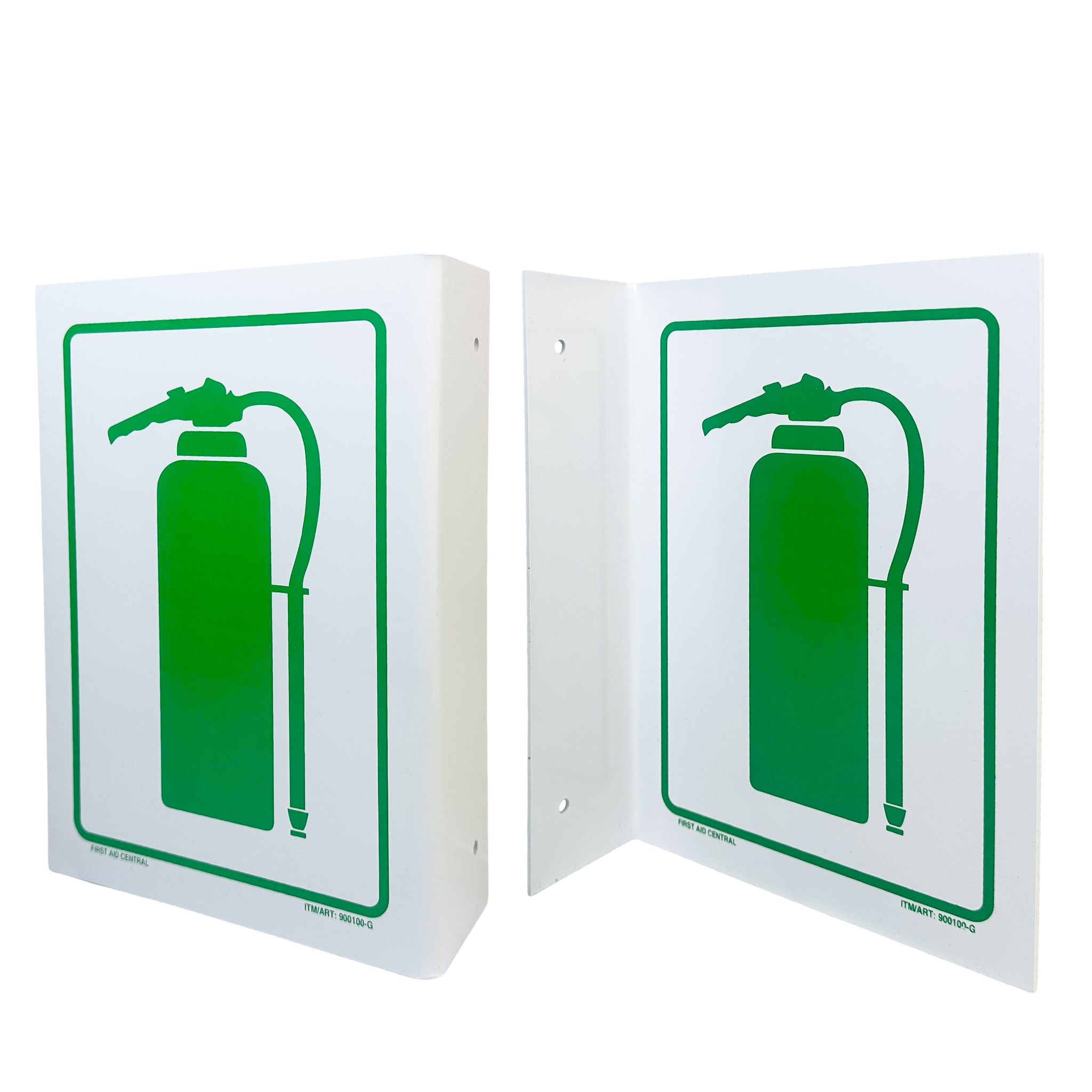 Fire Extinguisher Sign - Projecting Safety Sign "L" shape - GREEN