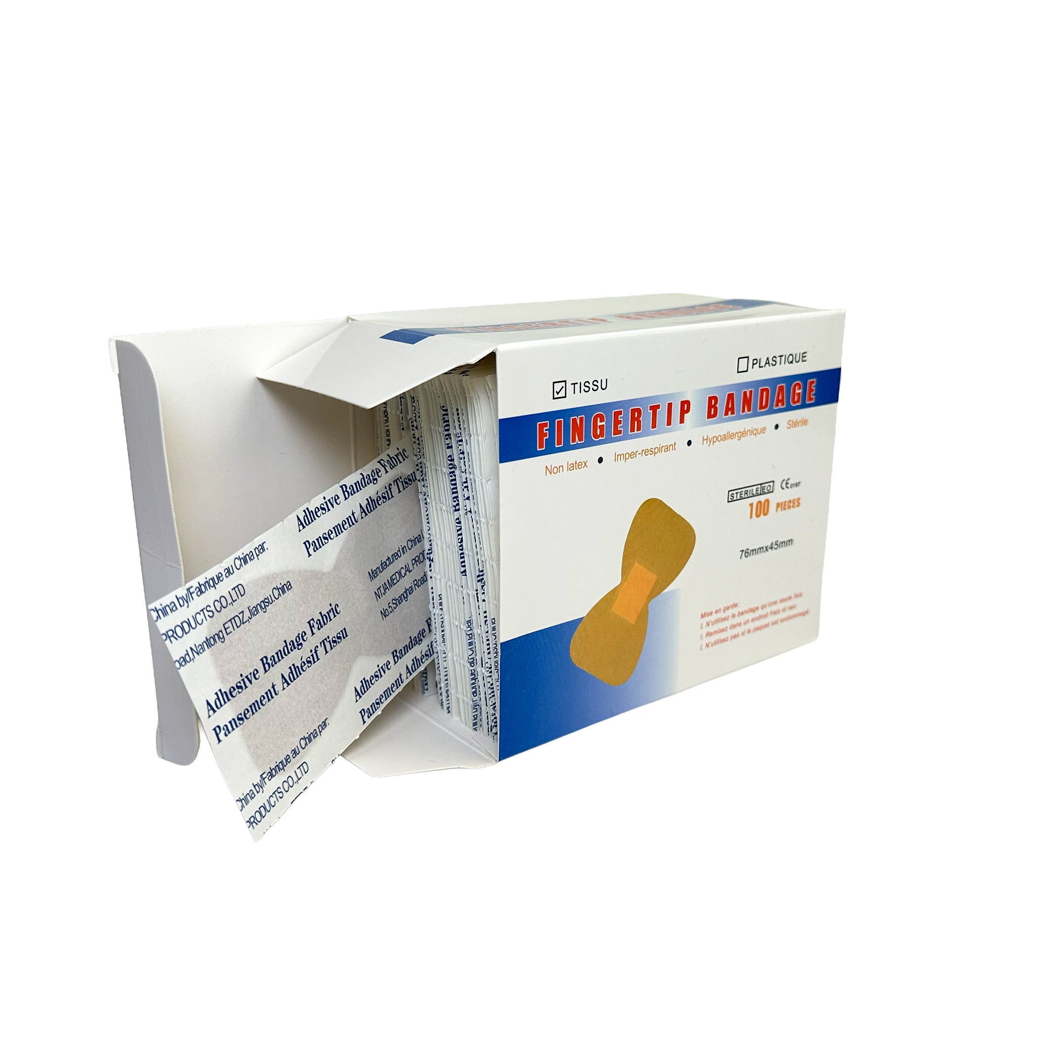 Fabric Fingertip Bandage, LG, 4.4 x 7.6cm - Box 100