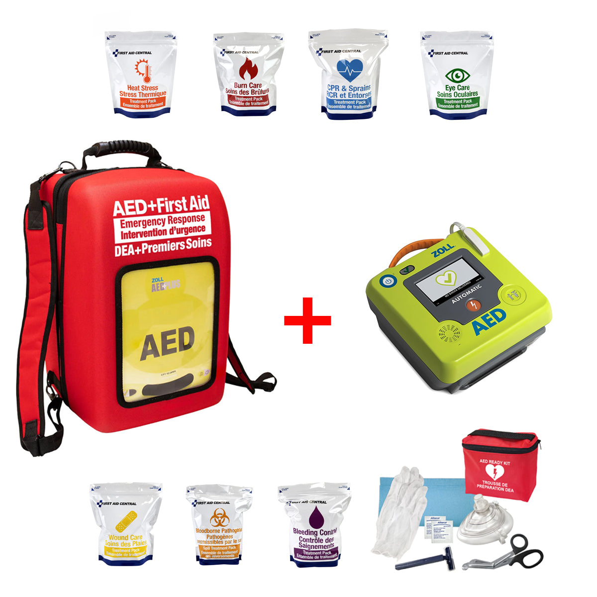 Zoll AED 3 Emergency Response Backpack & First Aid Kit Combo