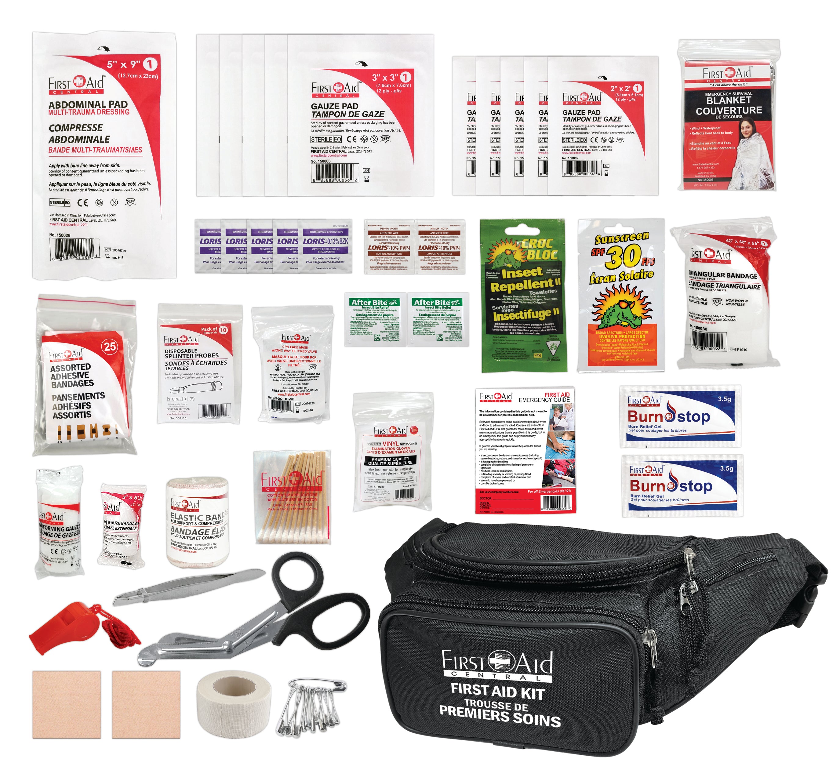 First Aid Kit, Fanny Bag, Black
