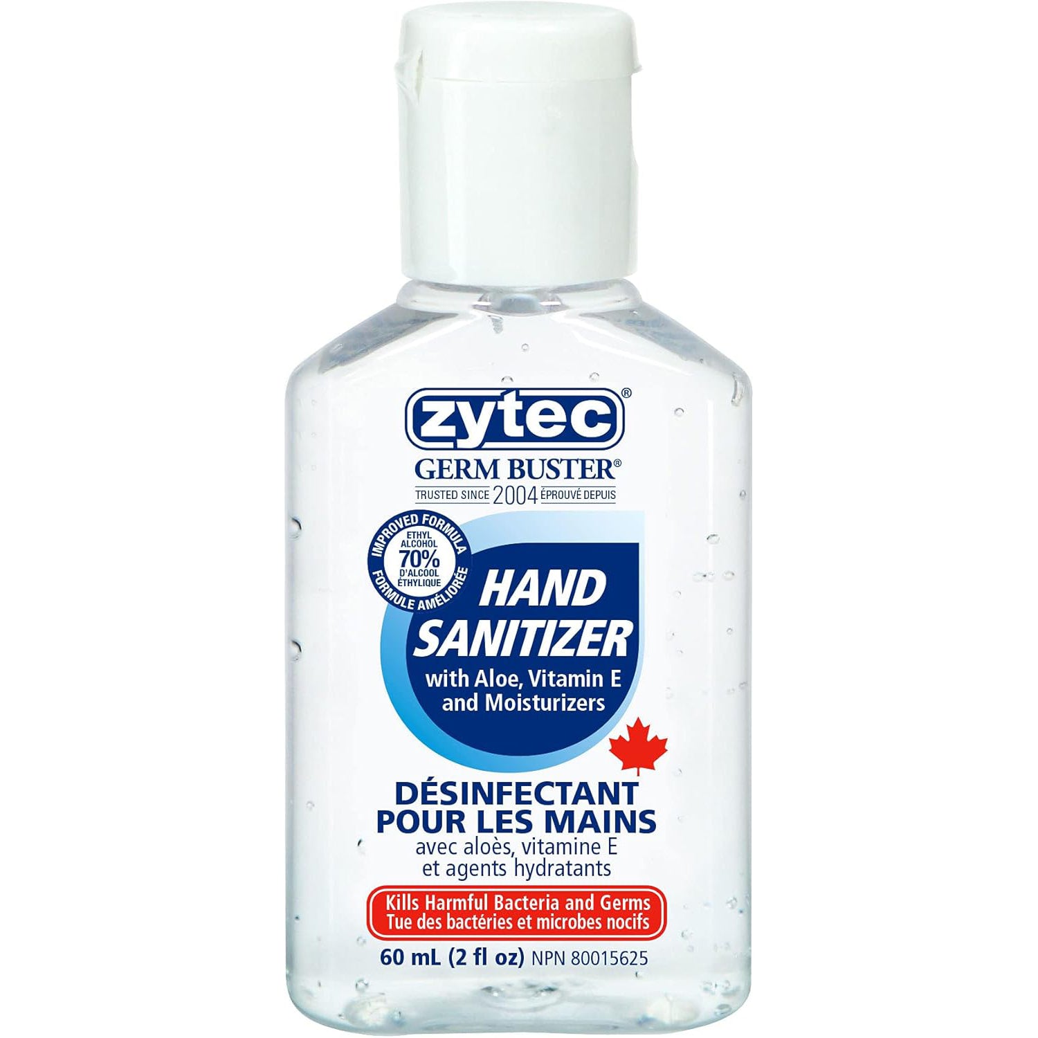 Gel désinfectant pour les mains - 70% d'alcool - 60 ml