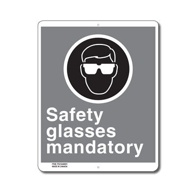 Safety Glasses Mandatory - Enseigne - en Anglais