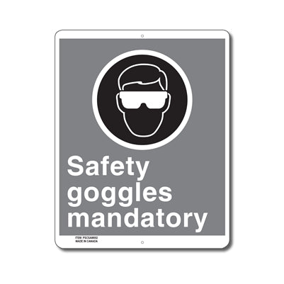 Safety Goggles Mandatory - Enseigne - en Anglais
