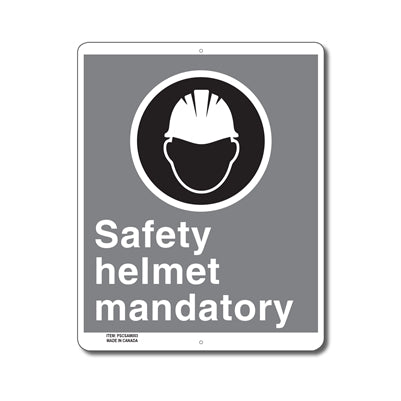 Safety Helmet Mandatory - Enseigne - en Anglais