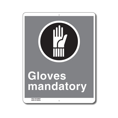 Gloves Mandatory - Enseigne - en Anglais