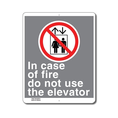 IN CASE OF FIRE DO NOT USE ELEVATOR - SIGN