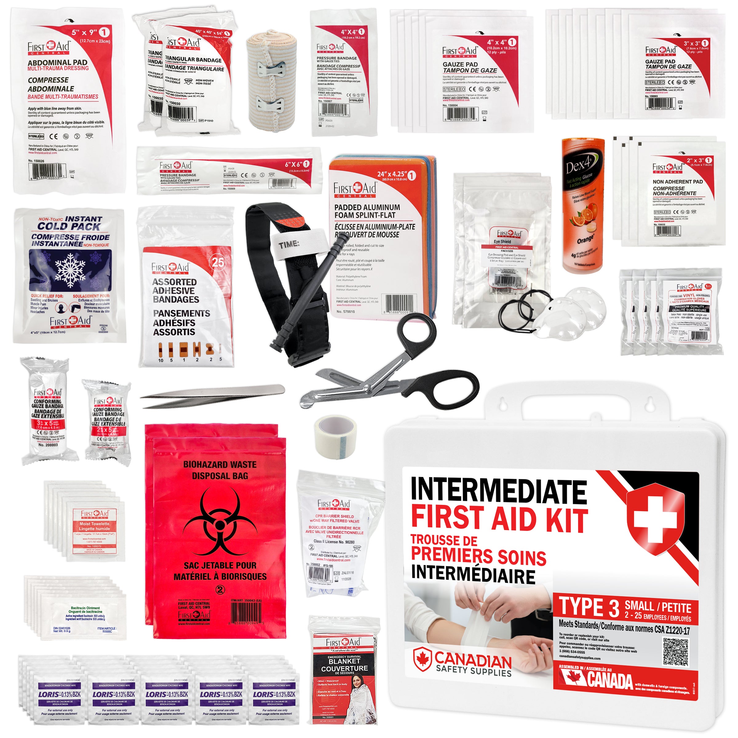 First Aid Kit Type 3 Intermediate, as per CSA Standard - Small (2-25 Persons)