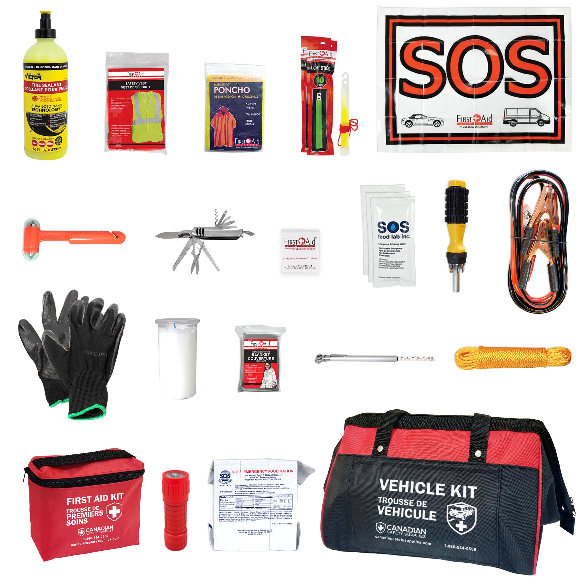 Trousse de véhicule d'urgence en bordure de route
