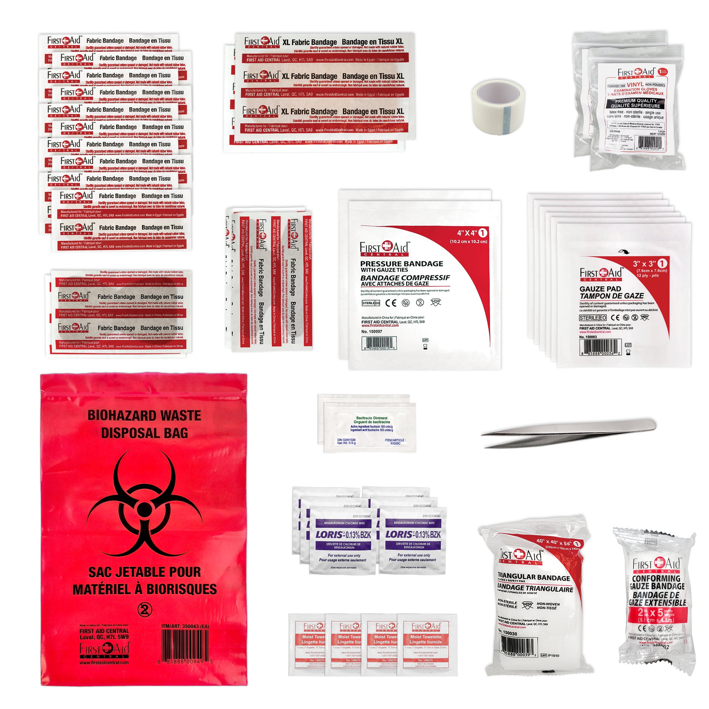 Trousse de premiers soins de type 1 individuelle conforme à la norme CSA Z1220-17