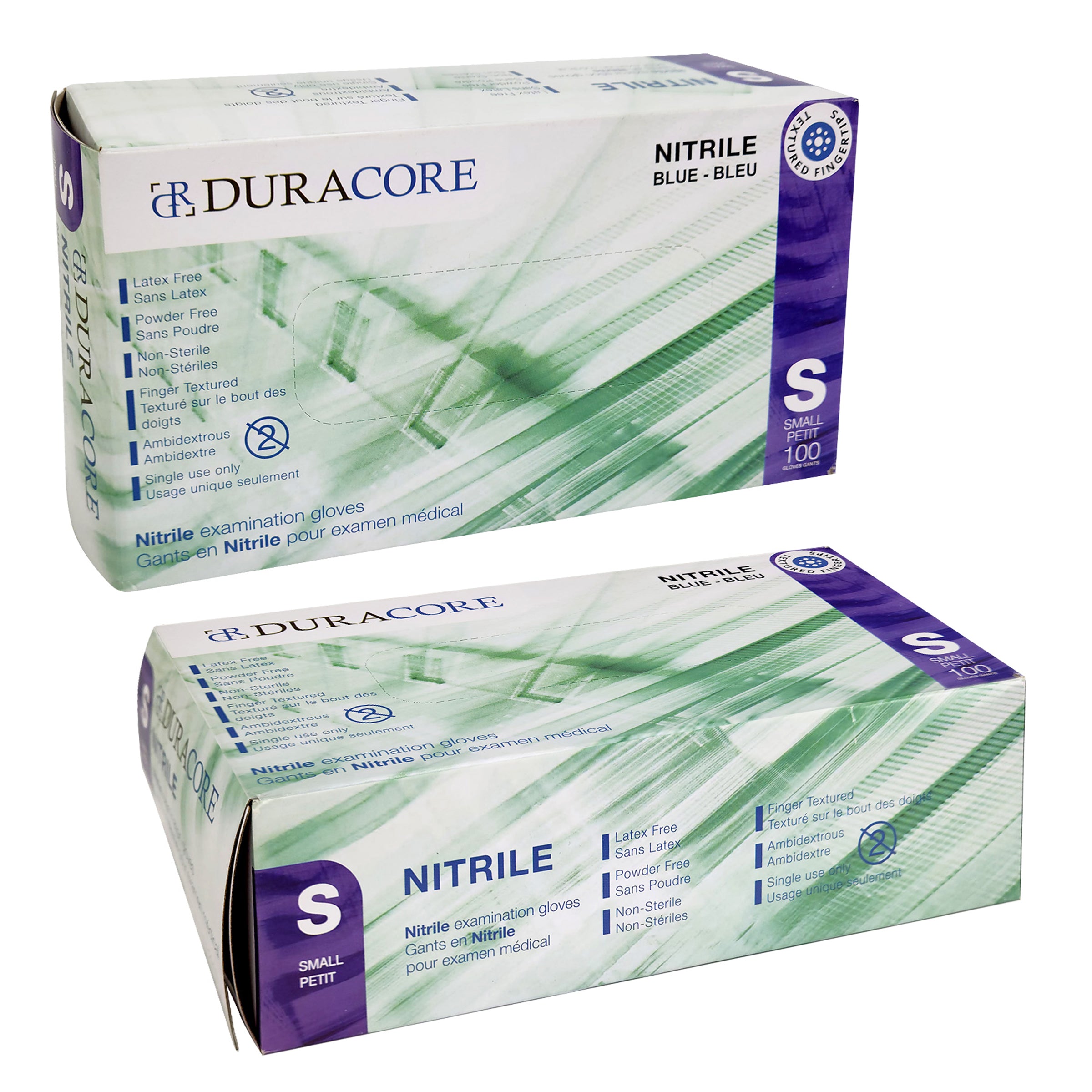 DURACORE, Blue Nitrile Medical Examination Gloves, 3 mil, Box of 100