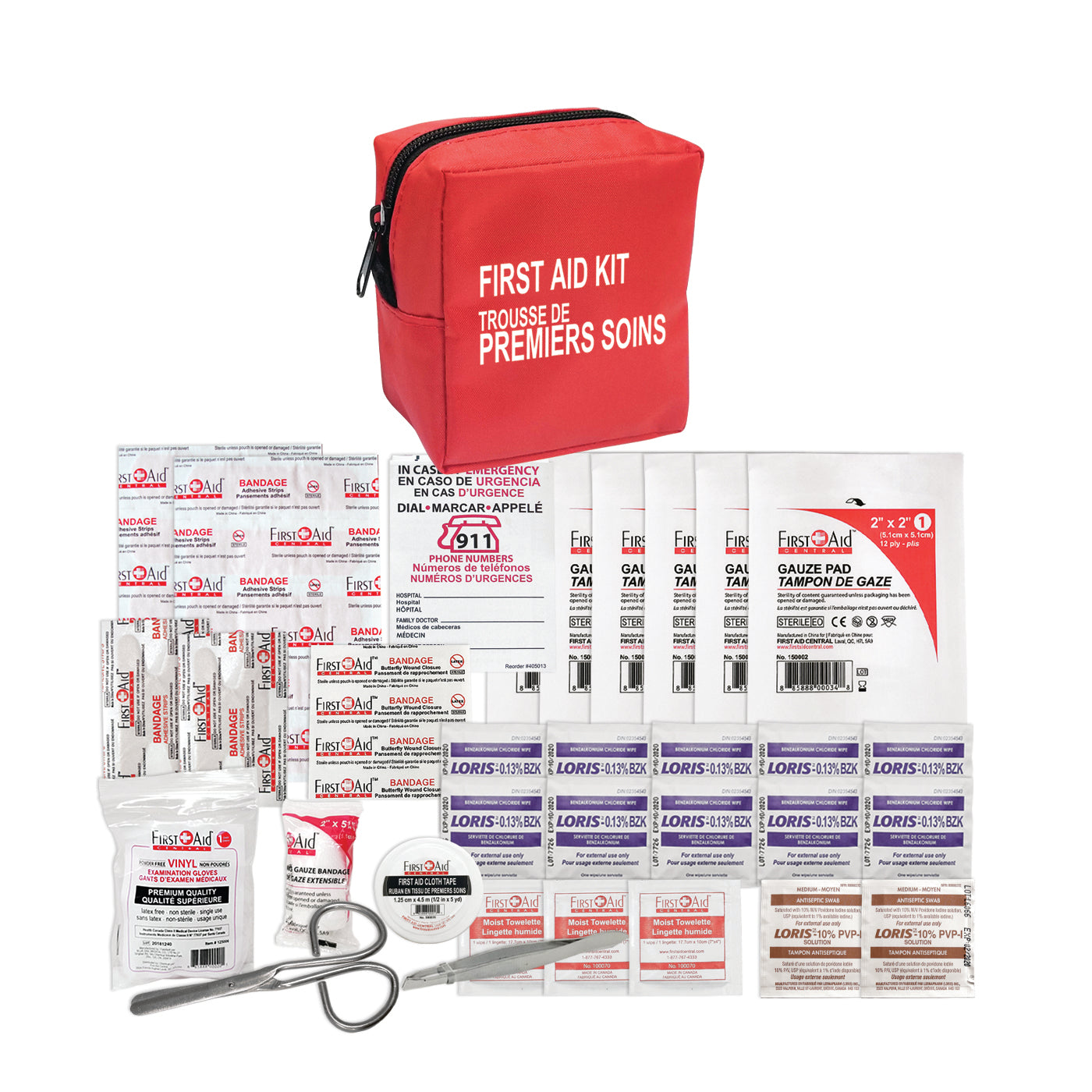 Trousse de premiers soins – 44 pièces, sac en nylon