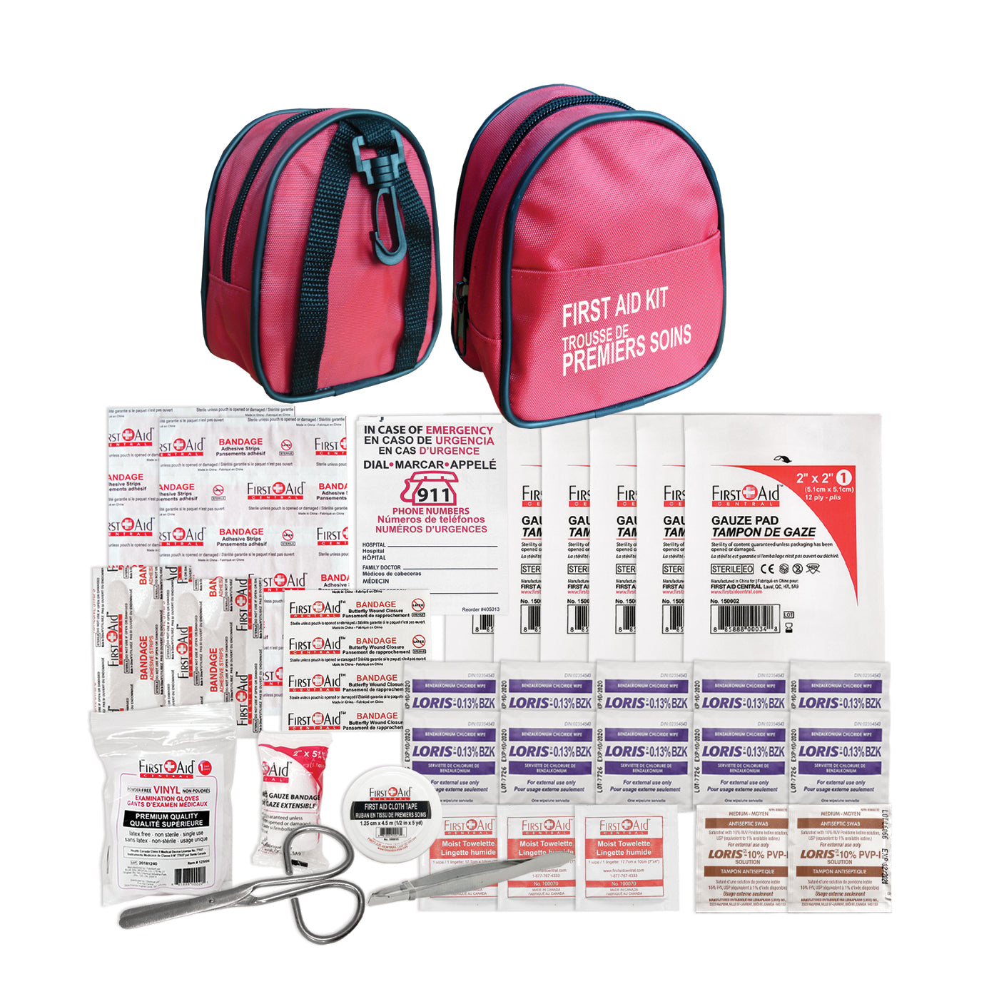 Trousse de premiers soins – 44 pièces, sac en nylon