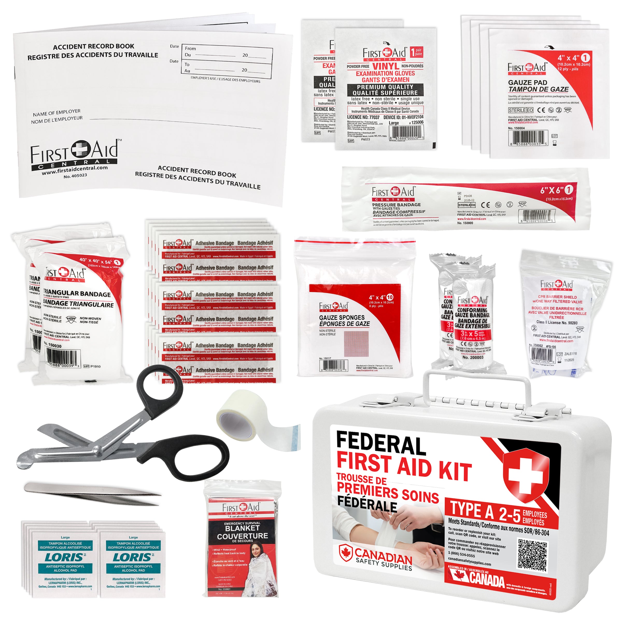 Federal "Type A" First Aid Kit and Refill