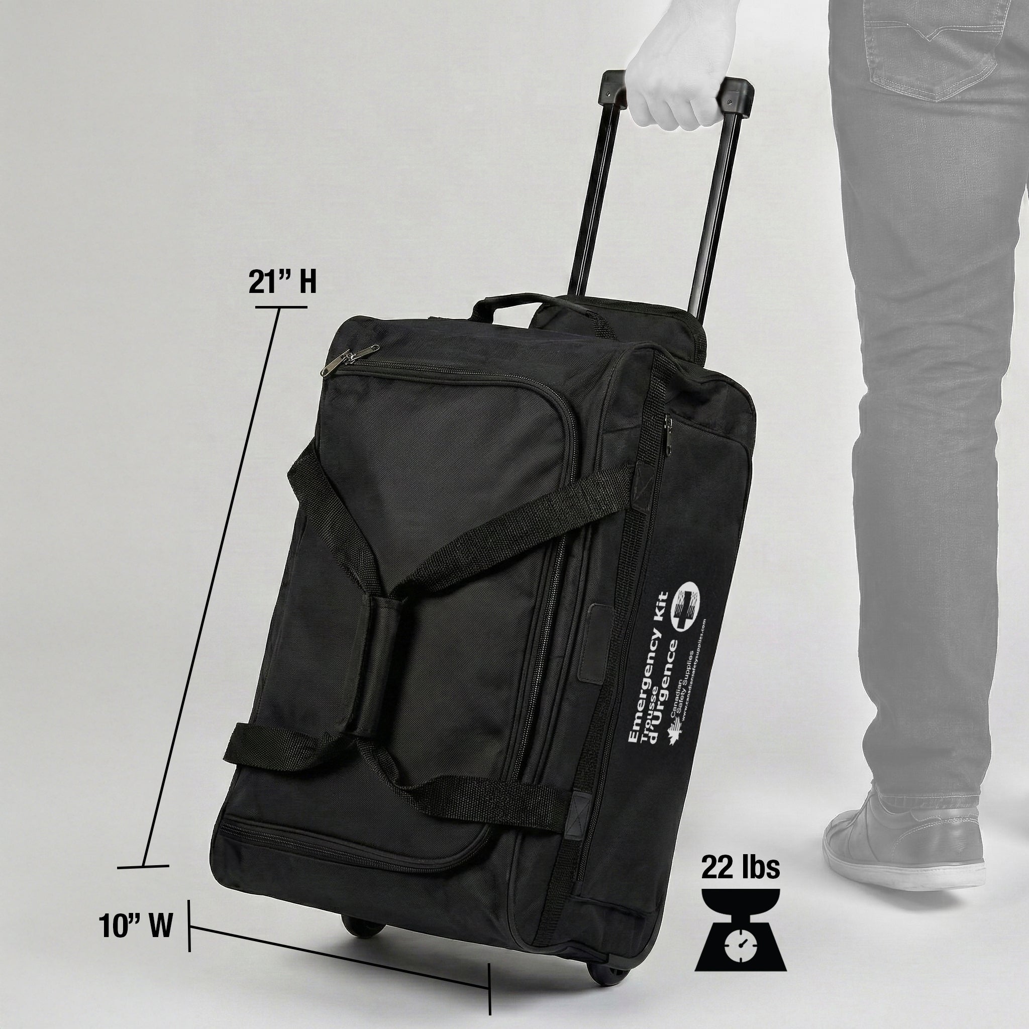 Trousse d'urgence deluxe pour 4 personnes, 72 heures, avec eau