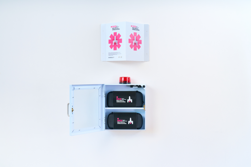 NARCAN® Nasal Spray Wall Cabinet and Wayfinder Sign