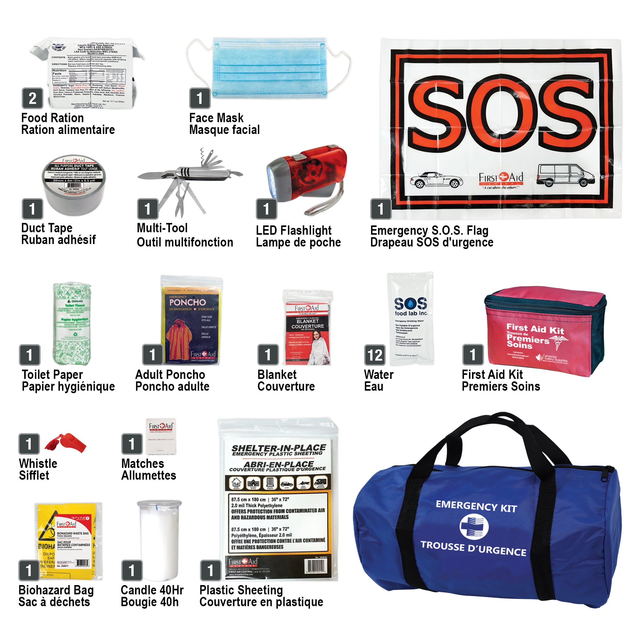 Trousse d'Urgence 72 heures - 1 personne