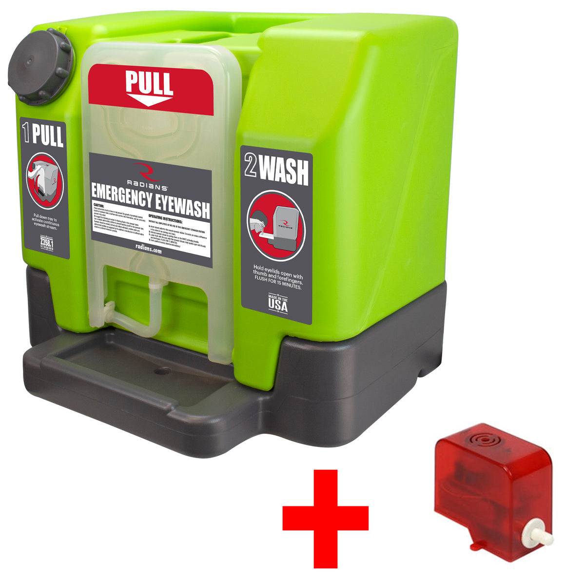 15 Minute Eyewash Station Bundle - 12 Gallons with Alarm