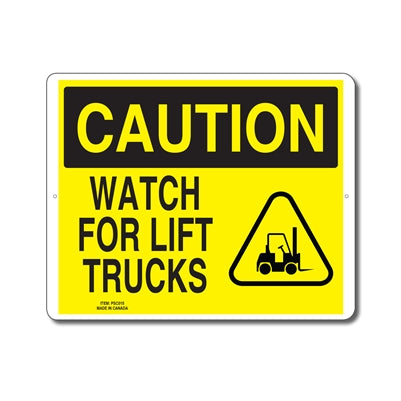 WATCH FOR LIFT TRUCKS - CAUTION SIGN