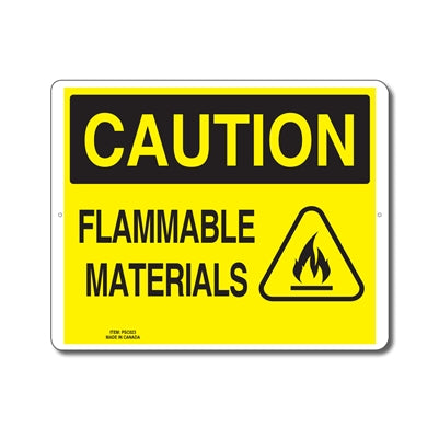 FLAMMABLE MATERIALS - CAUTION SIGN