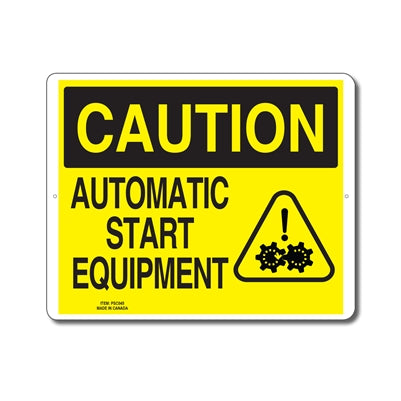 AUTOMATIC START EQUIPMENT - CAUTION SIGN