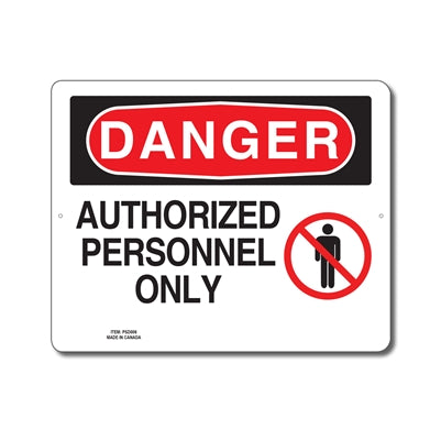 AUTHORIZED PERSONNEL ONLY - DANGER SIGN
