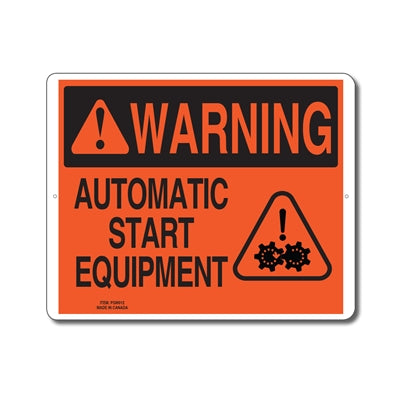AUTOMATIC START EQUIPMENT - WARNING SIGN