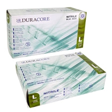 DURACORE, Blue Nitrile Medical Examination Gloves, 3 mil, Large (Box of 100)
