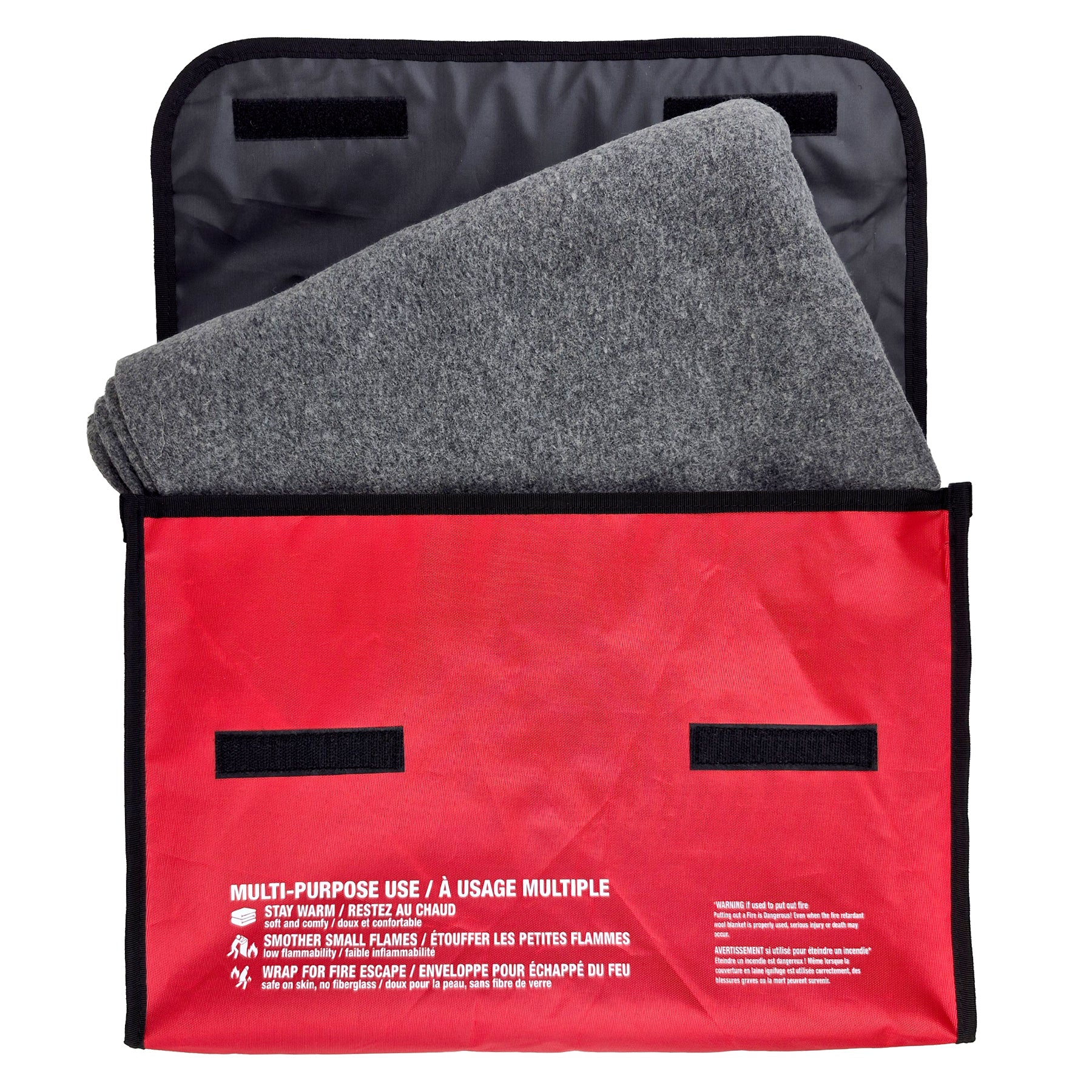 Couverture Ignifuge en Laine (80% Laine) 62" x 84" avec Sac de Transport Robuste