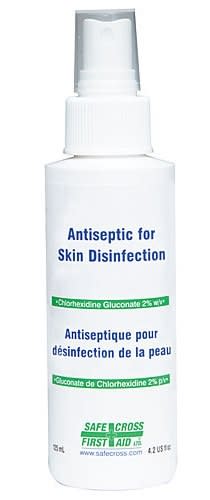 Nettoyant antiseptique pour la peau, 125 ml, pompe de pulvérisation (solution de chlorhexidine)