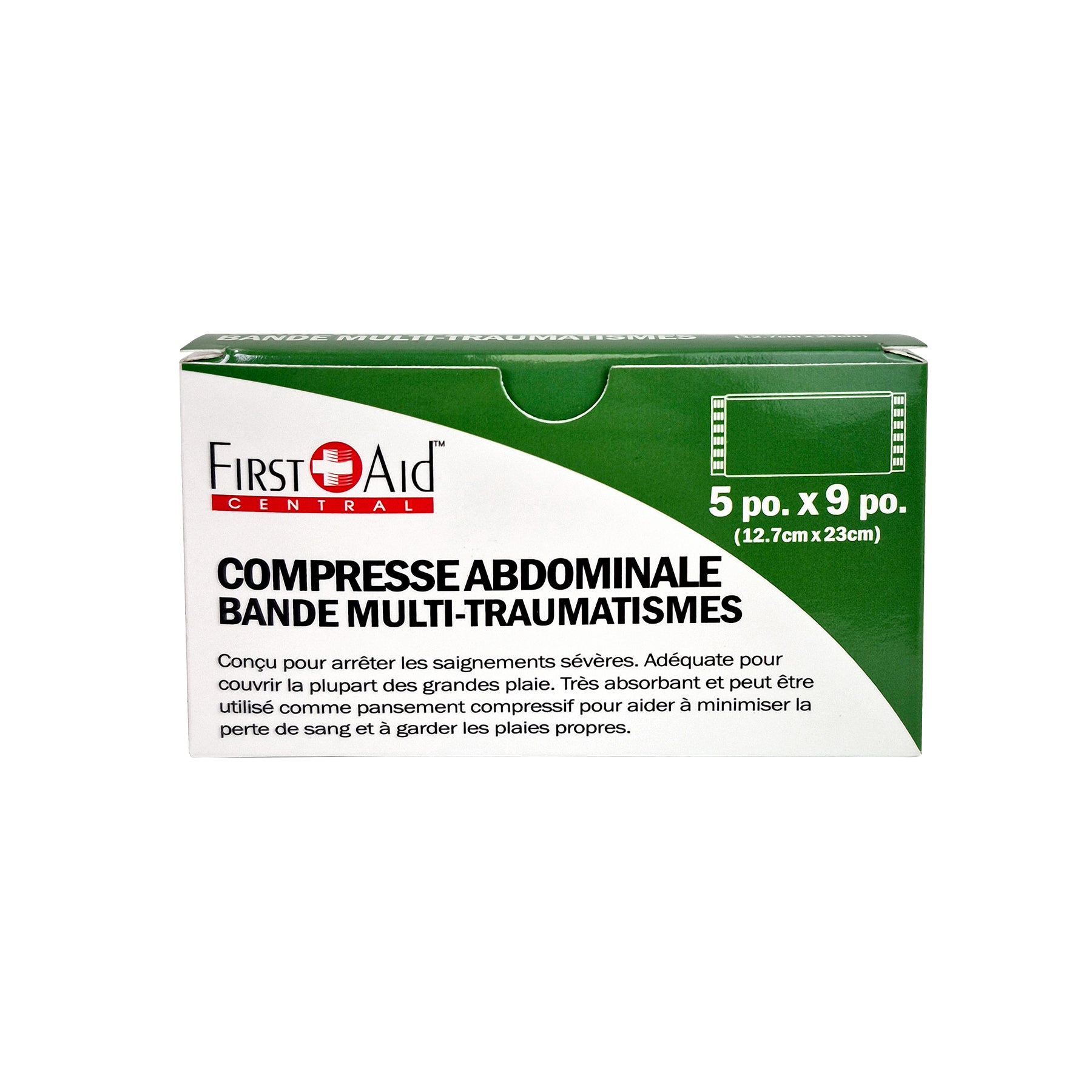 Coussinet abdominal de 5" x 9" - Stérile (1)