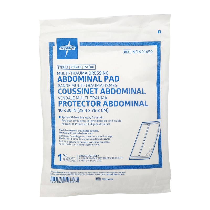 Multi-Trauma Dressing Abdominal Pad - 10" X 30" - Sterile