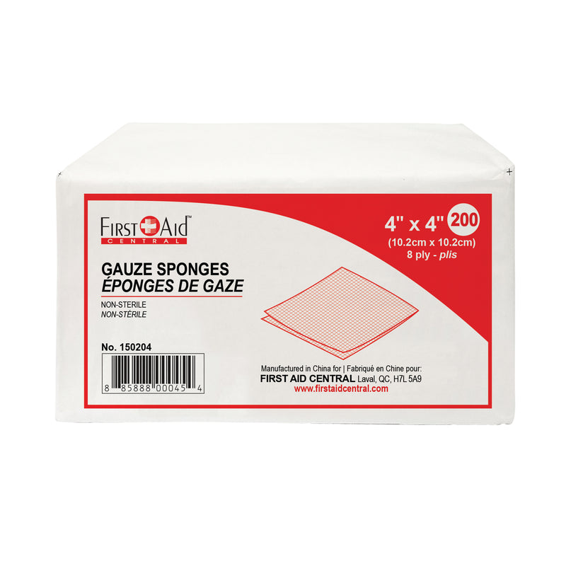 Gauze Sponges, 8 Ply (2", 3", or 4") - Pack of 200
