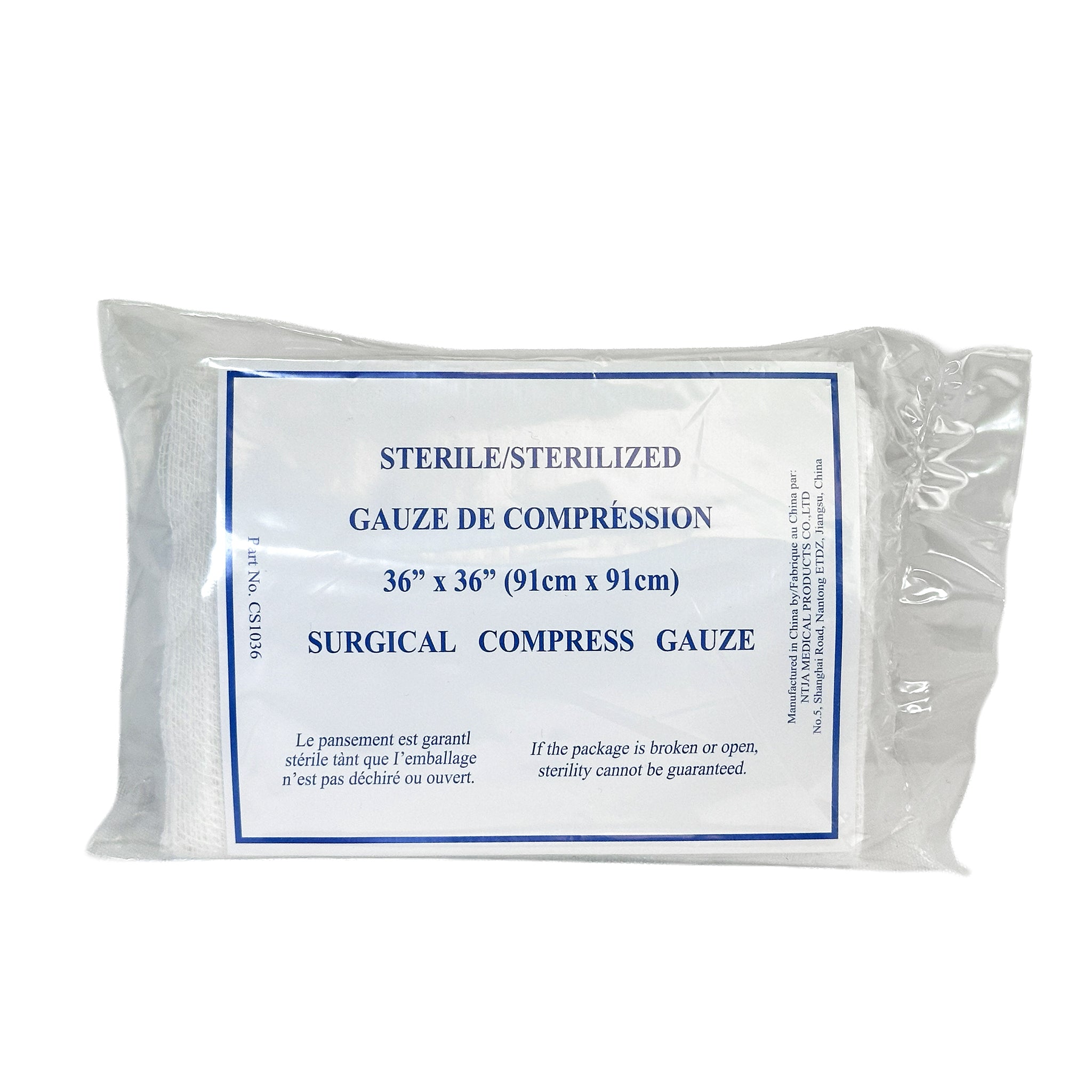 Compresse de gaze, stérile - 91,4 x 91,4 cm (36" x 36")