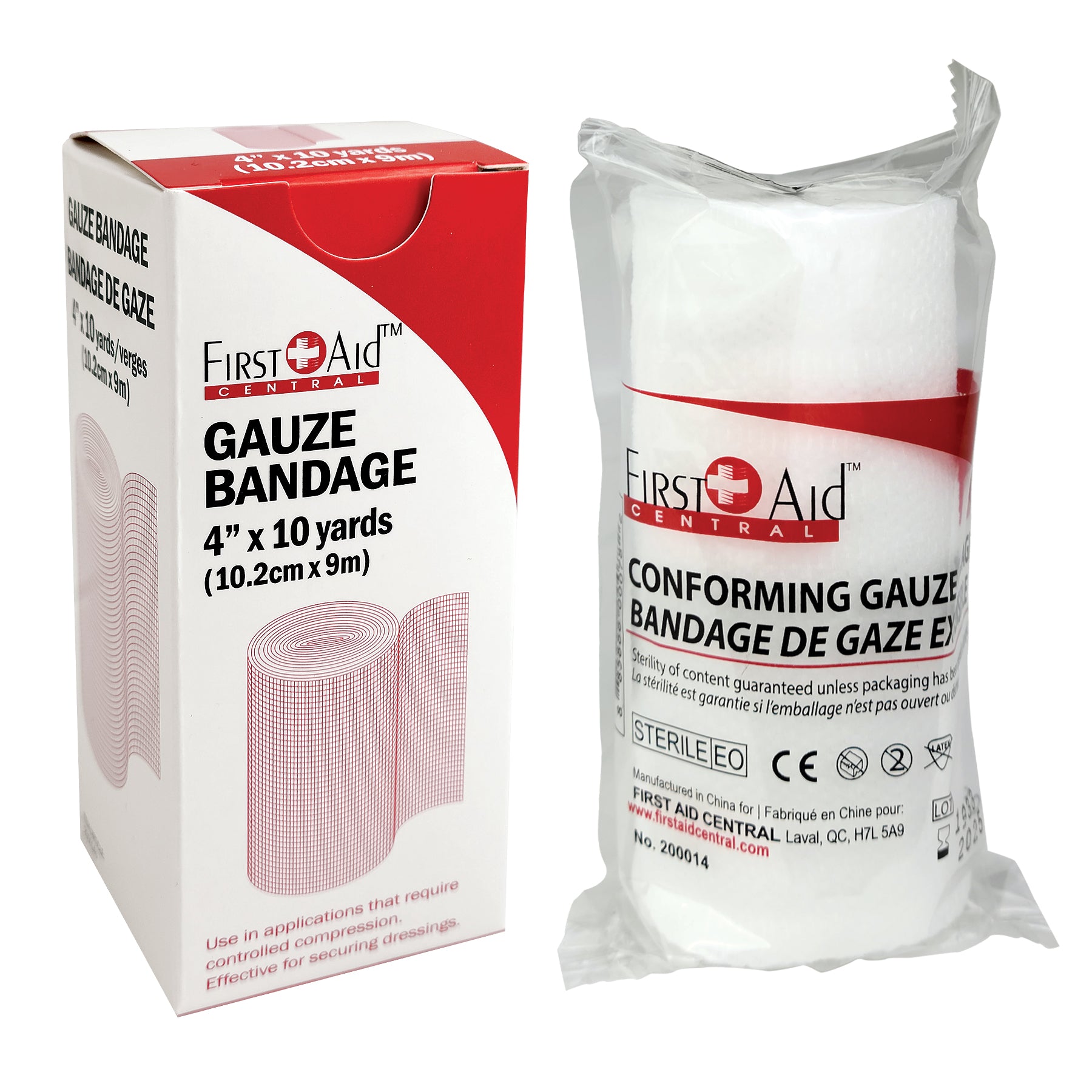 Conforming Gauze Bandages, 4" x 10 yards, Sterile - In a box