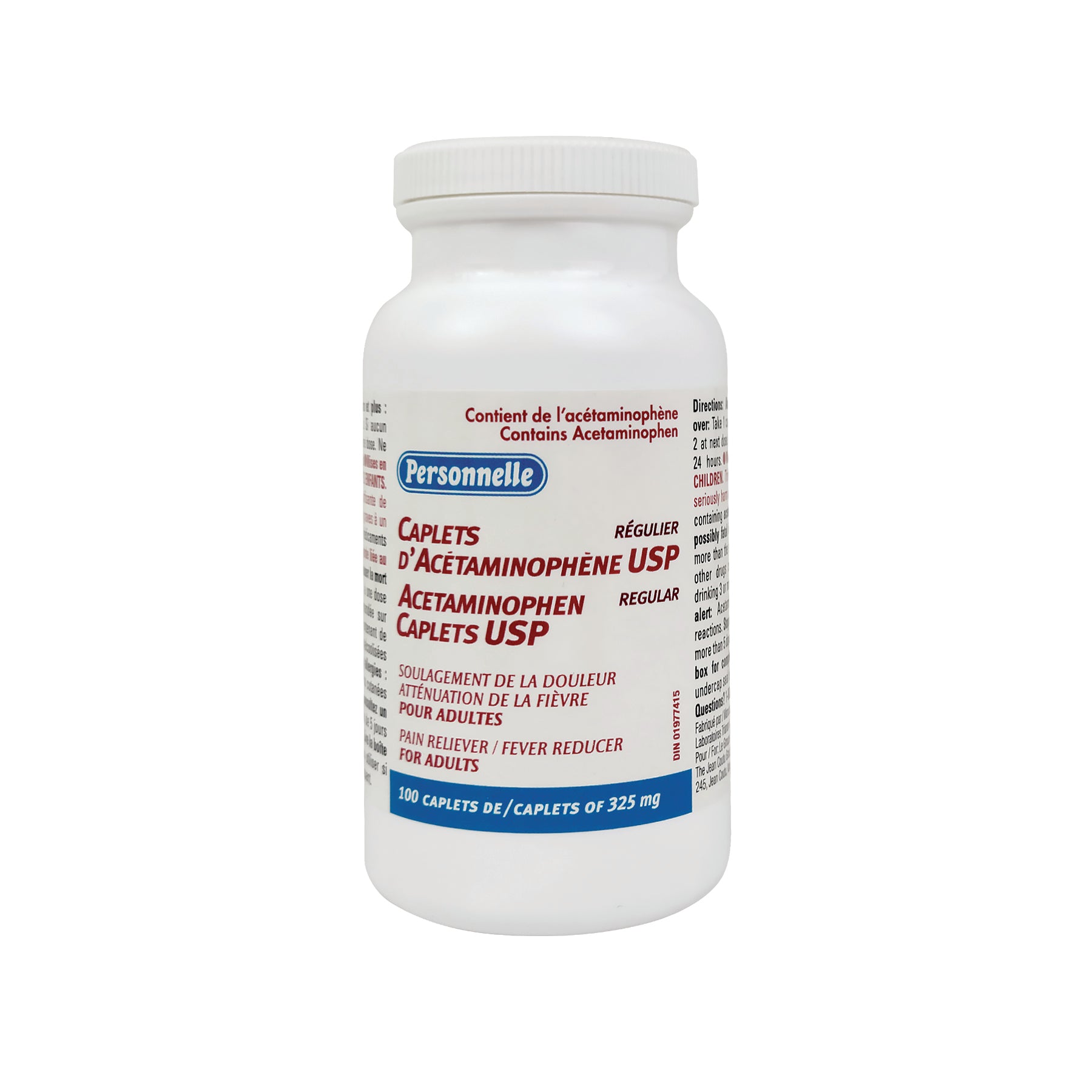 Personnelle Acetaminophen, 325 mg, (100 caplets/bottle)