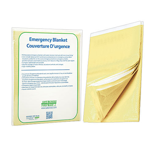 Blanket, Emergency, Tissue/Poly. Yellow, 142.2 x 228.6 cm