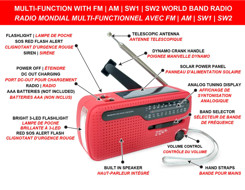 Radio Solaire avec Manivelle