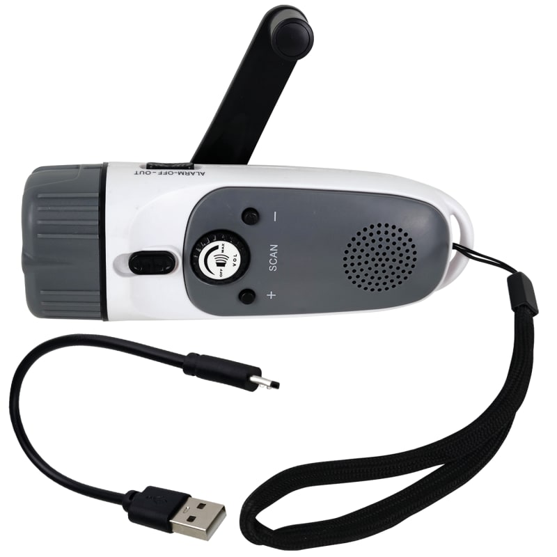 Hand Crank Flashlight and Radio with Charger