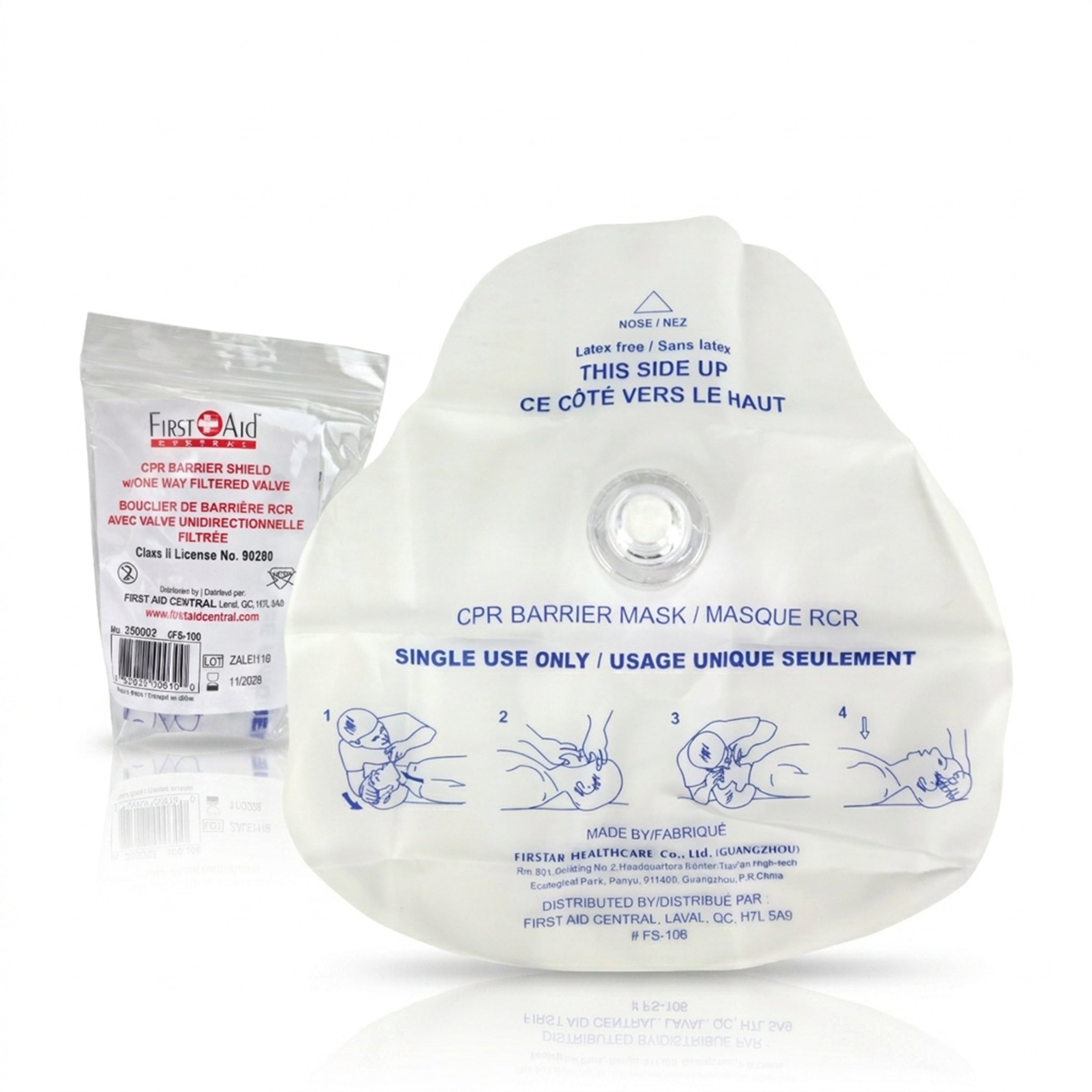 CPR Face Shield With One Way Valve Filter