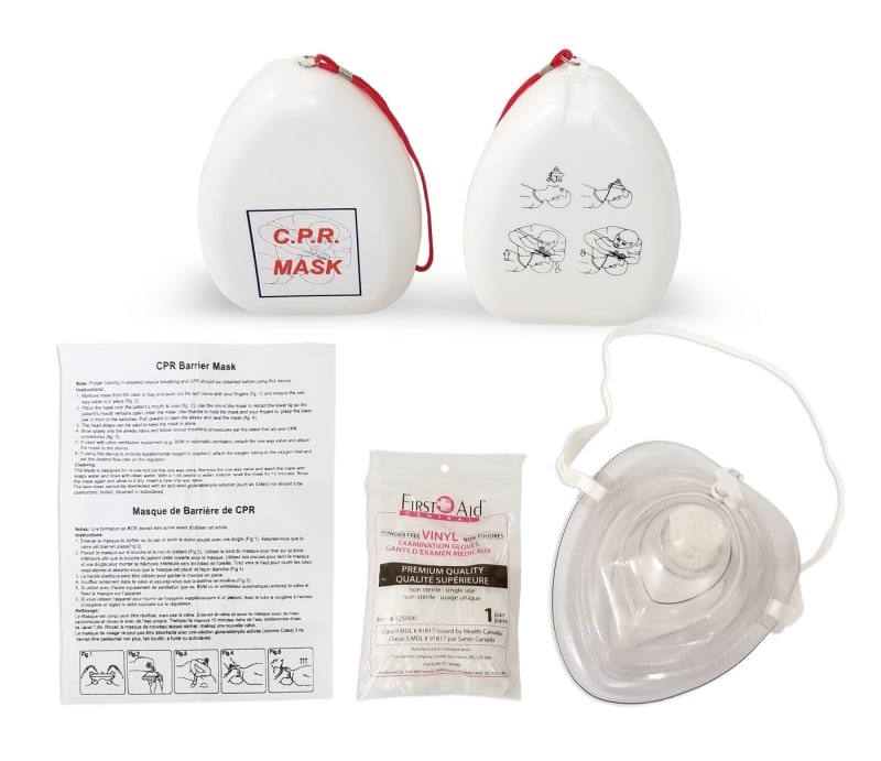 CPR Pocket Mask w/Gloves in Plastic Case