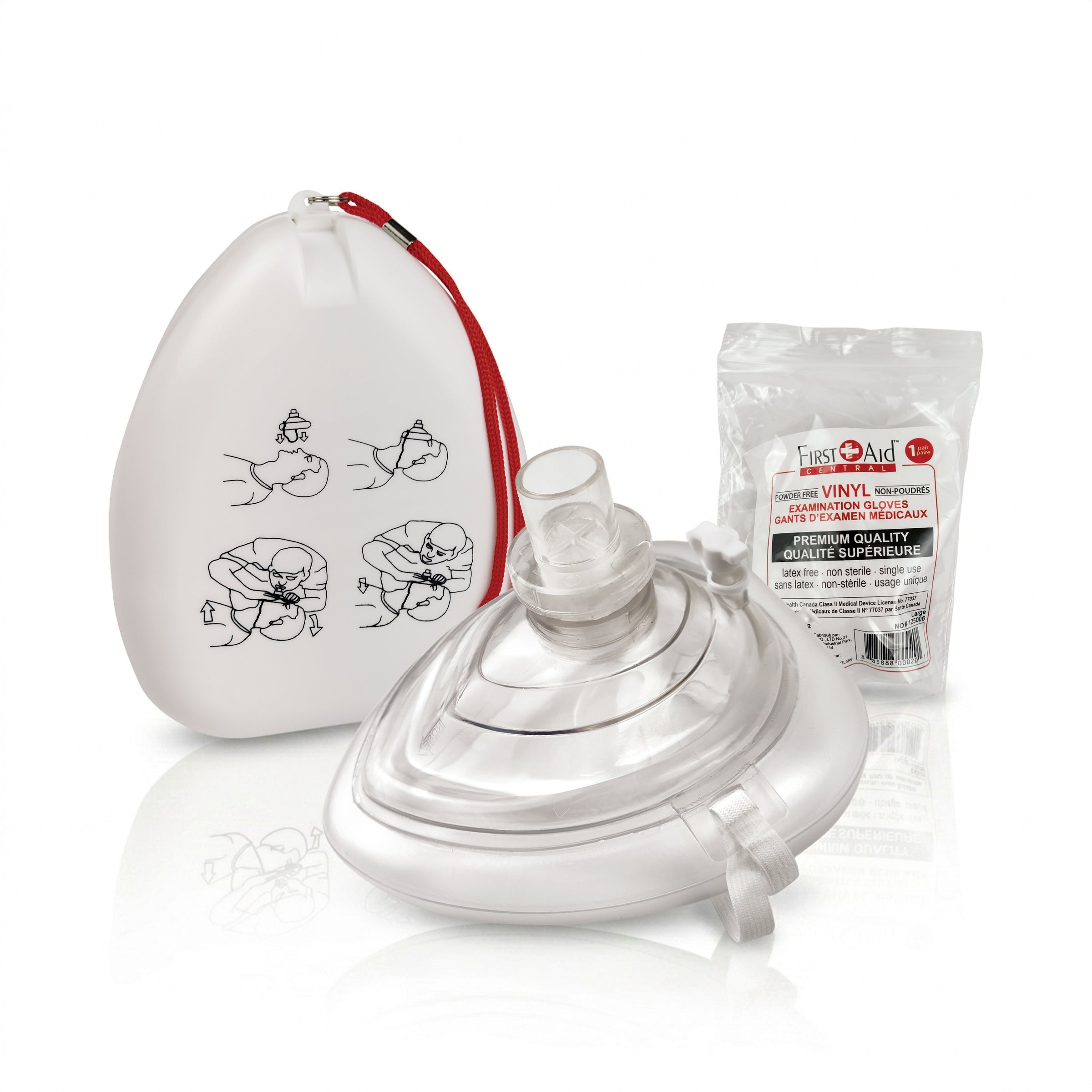 CPR Pocket Mask w/Gloves in Plastic Case