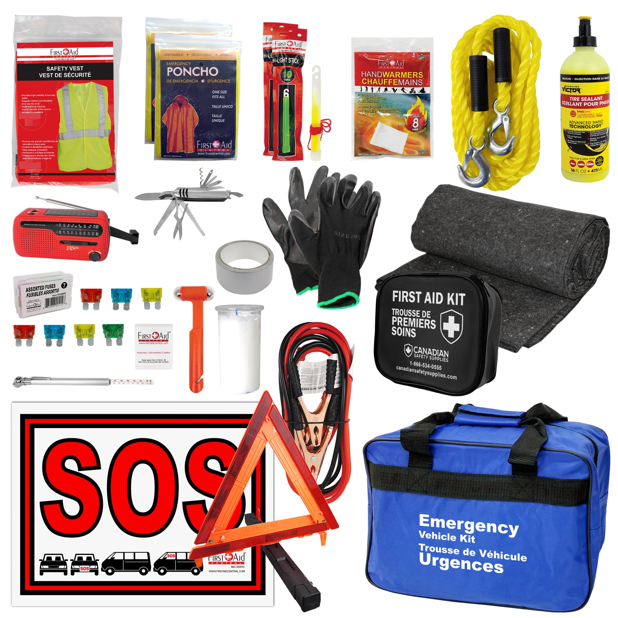 Trousse de véhicule pour les risques routiers du Nord