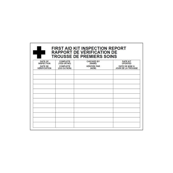 First Aid Kit Inspection Report Cards (Pack of 25) first-aid-kit-inspection-report-cards-pack-of-25