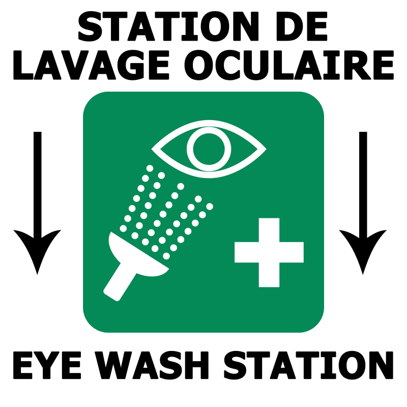 Autocollant mural pour station de lavage oculaire